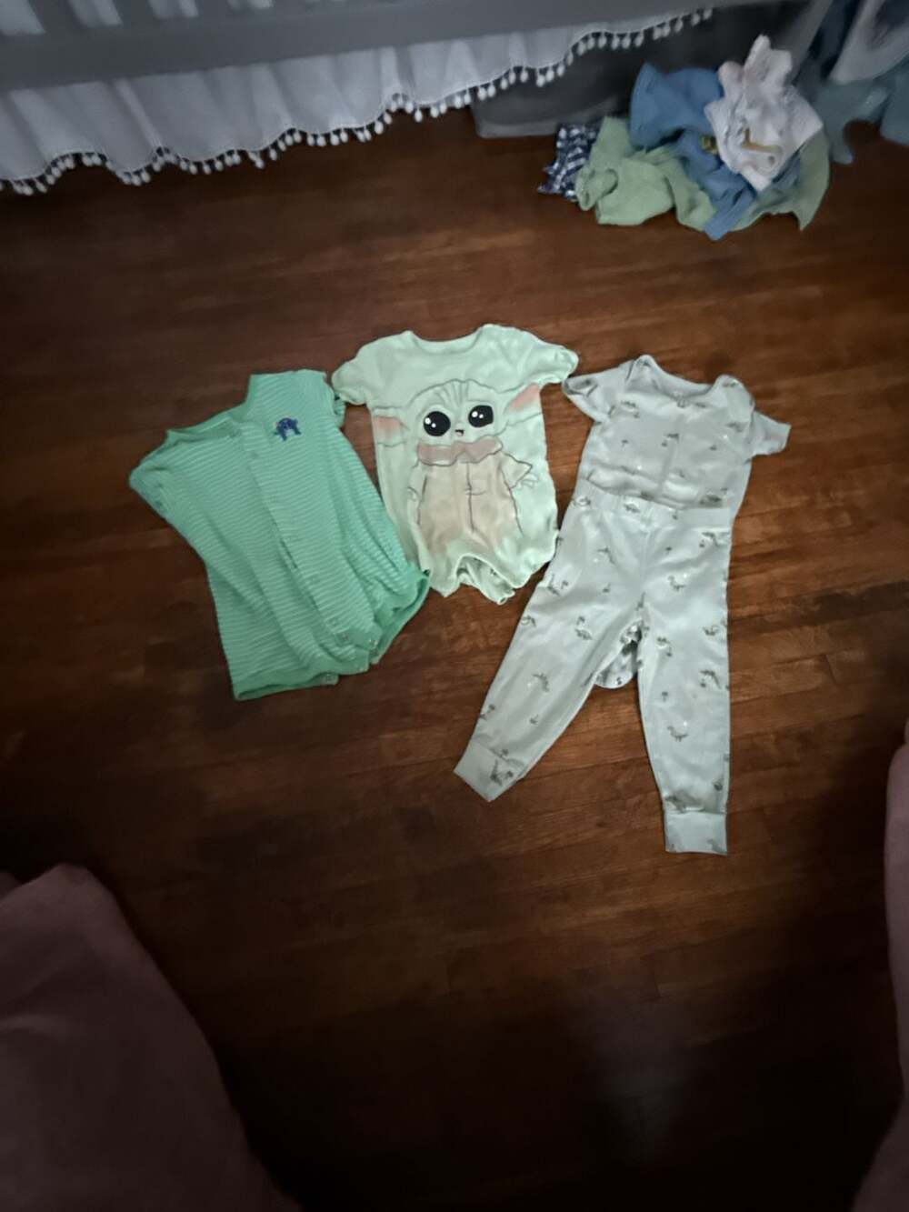Baby Boys Green Rompers And Bodysuit Set